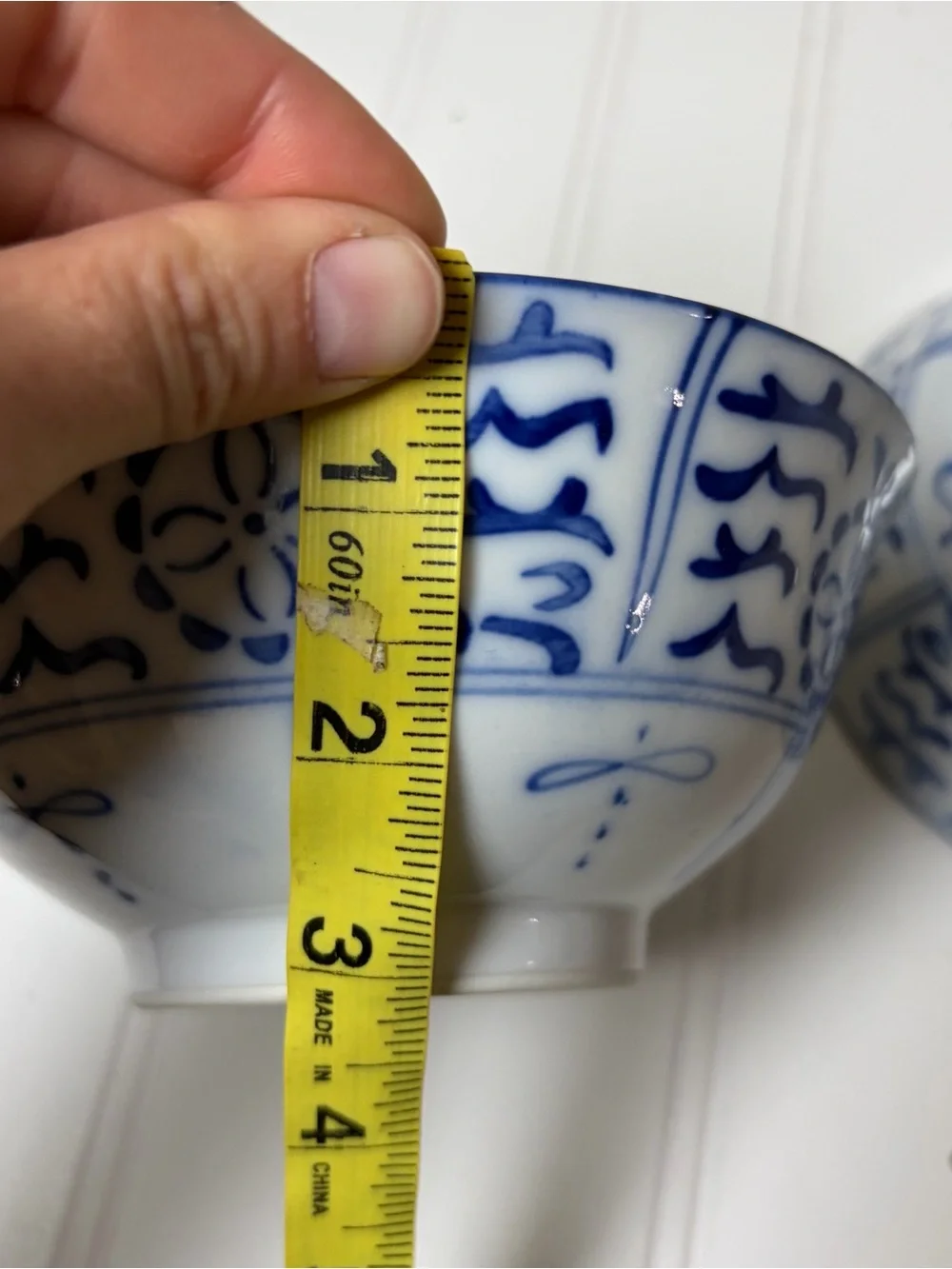 Vintage Blue + White Chinese Bowls | Set of 2